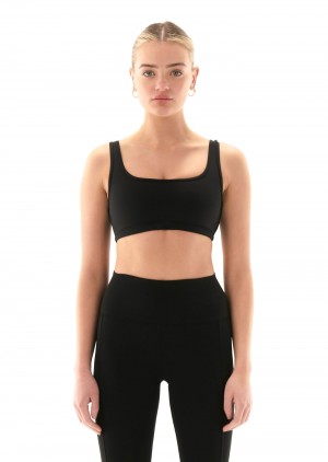 P.E Nation Amplify Sports Bra Black | KHAGLWJ-46