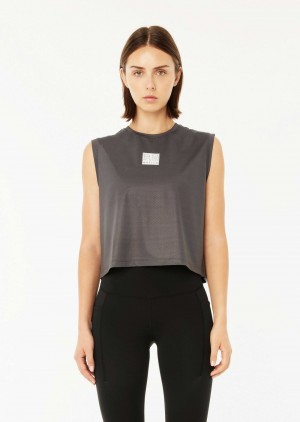 P.E Nation Arrowhead Air Form Cropped Tank Dark Shadow | ZLJGOYK-36