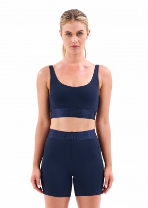 P.E Nation Backcheck Sports Bra Dark Navy | QALBFTE-36