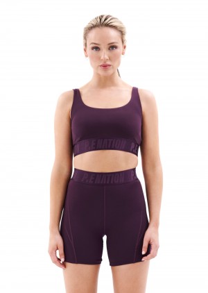 P.E Nation Backcheck Sports Bra Potent Purple | FVBAGKZ-93