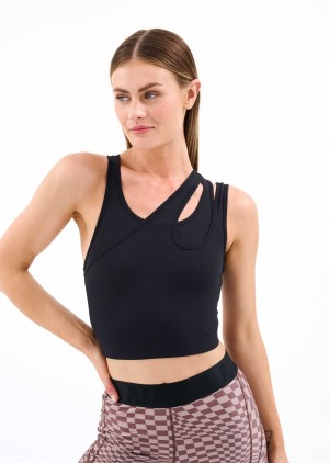 P.E Nation Ball Park Sports Bra Black | WVJGFOI-70