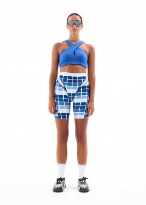 P.E Nation Baserunner Bike Short Blue Fade Digital Print | HSAJCKQ-38