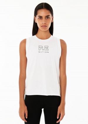 P.E Nation Classic Shuffle Tank White | GVHEZRF-25