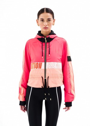 P.E Nation Cropped Man Down Jacket Diva Pink | QEXRZAH-08