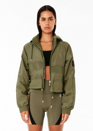 P.E Nation Cropped Man Down Jacket Khaki | AKJSGEO-20