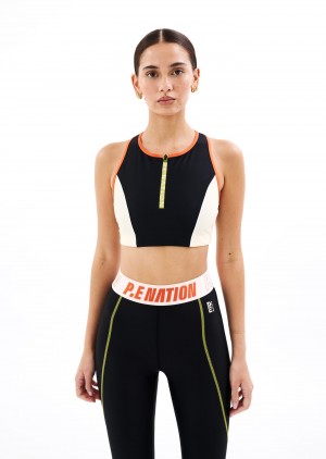 P.E Nation Lido Sports Bra Black | CNUSXPQ-17