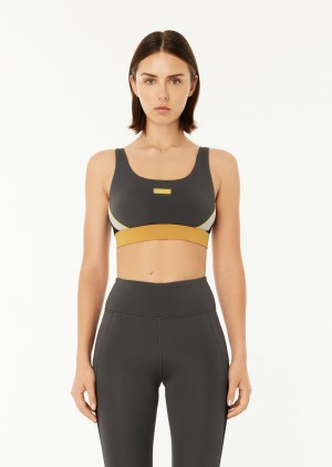 P.E Nation Riochet Sports Bra Dark Shadow | YCWEVPB-46