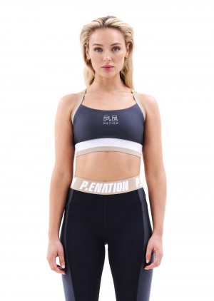 P.E Nation Terrain Sports Bra Dark Shadow | LZBDJTO-19