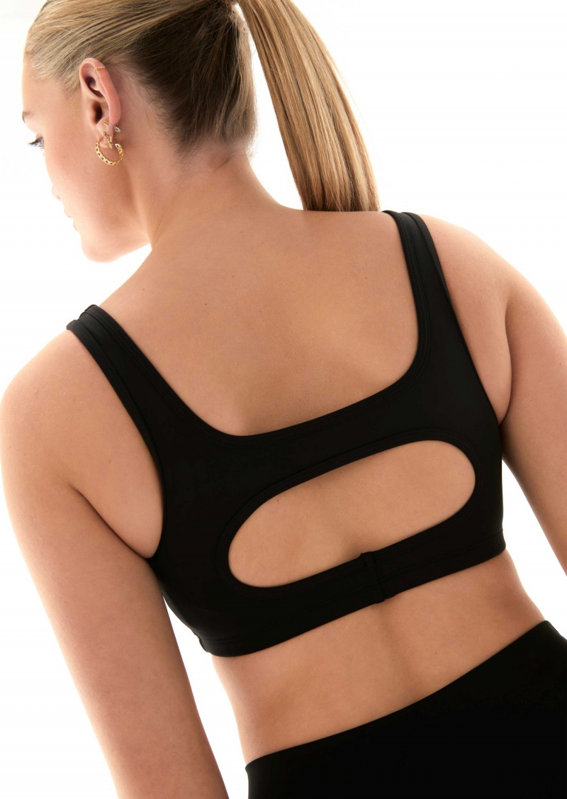 P.E Nation Amplify Sports Bra Black | KHAGLWJ-46