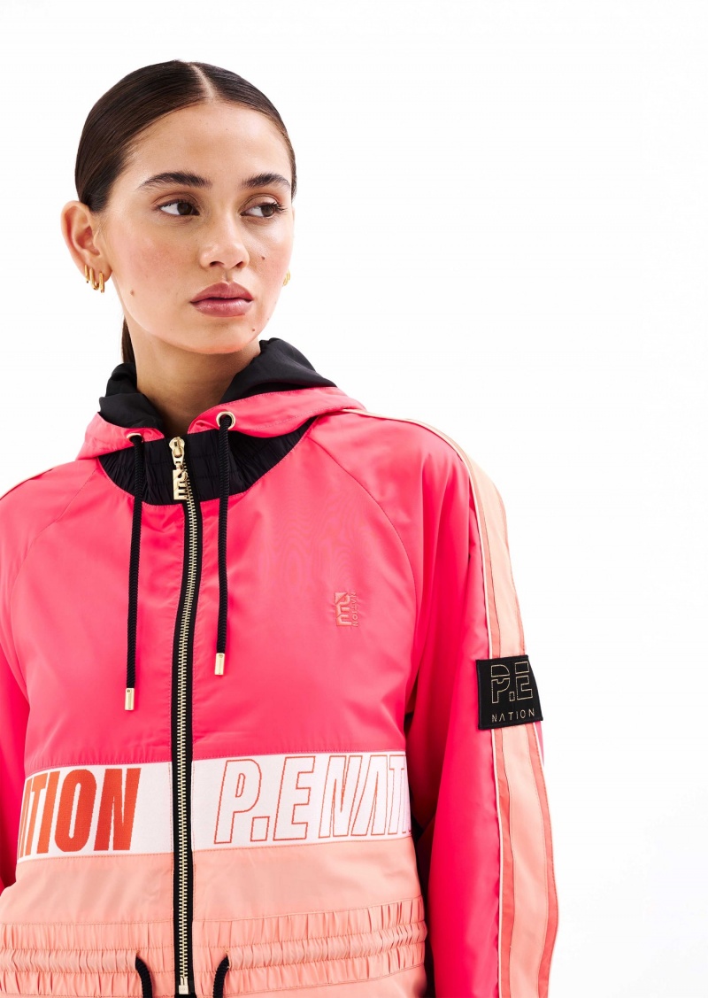 P.E Nation Cropped Man Down Jacket Diva Pink | QEXRZAH-08