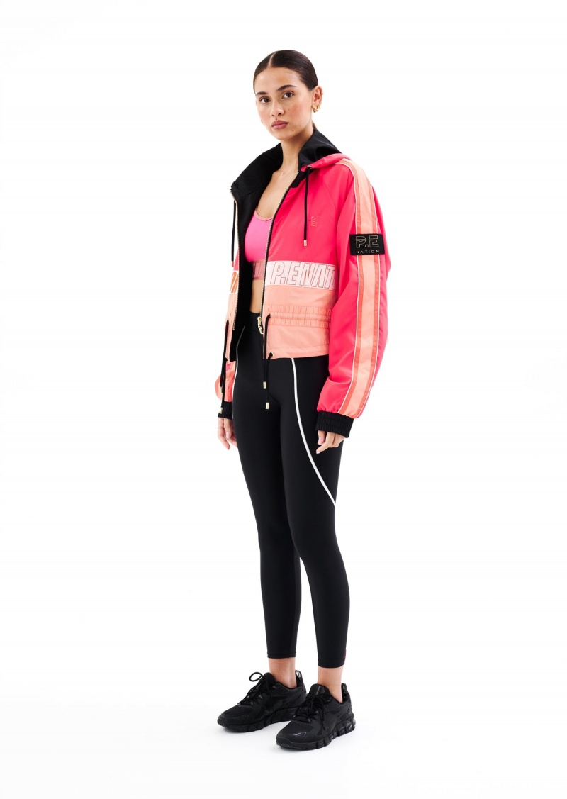 P.E Nation Cropped Man Down Jacket Diva Pink | QEXRZAH-08