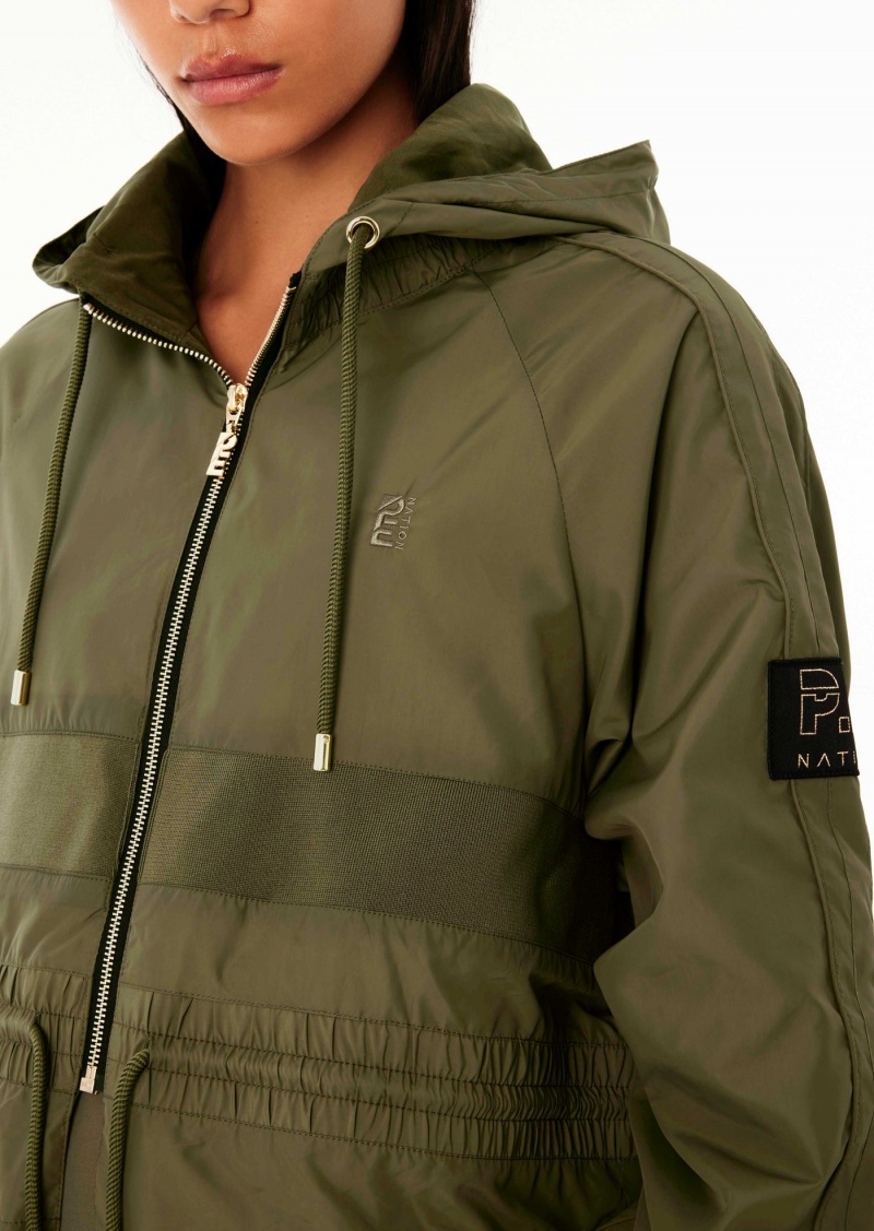 P.E Nation Cropped Man Down Jacket Khaki | AKJSGEO-20