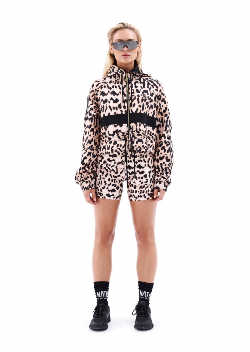 P.E Nation Cropped Man Down Jacket Leopard Print | GOQWADM-56