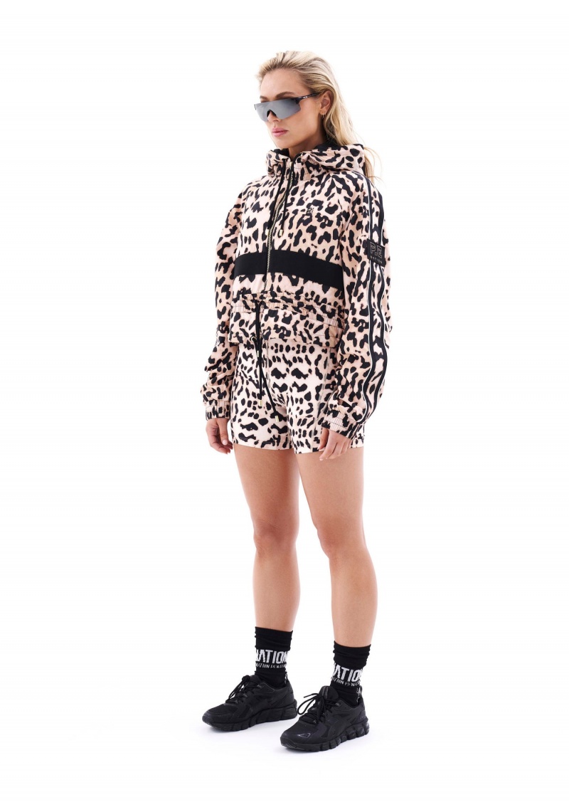 P.E Nation Cropped Man Down Jacket Leopard Print | GOQWADM-56