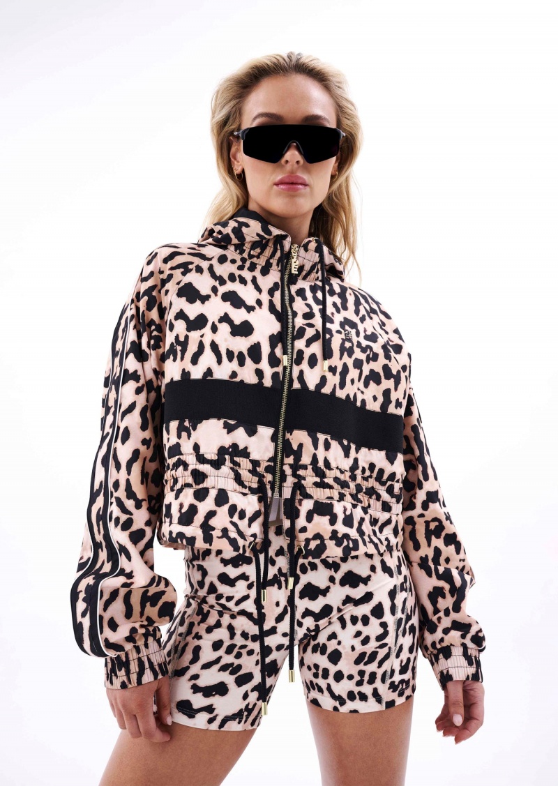 P.E Nation Cropped Man Down Jacket Leopard Print | GOQWADM-56