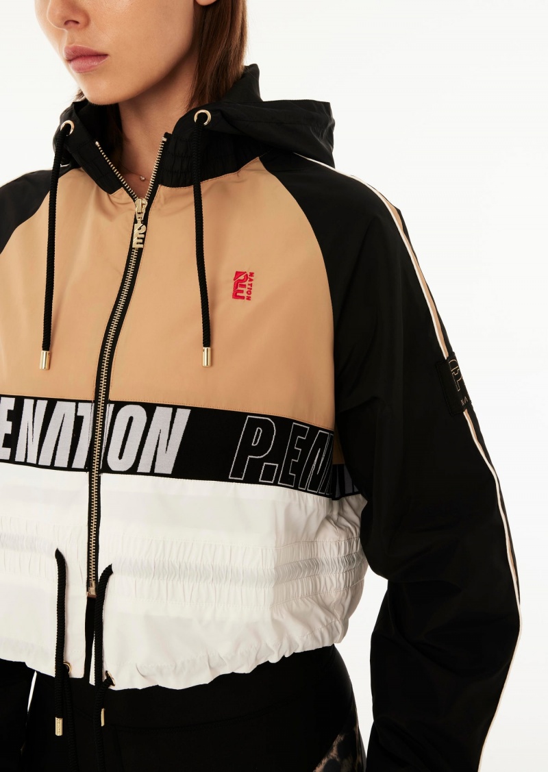 P.E Nation Cropped Man Down Jacket Sand | DQSUCGT-09