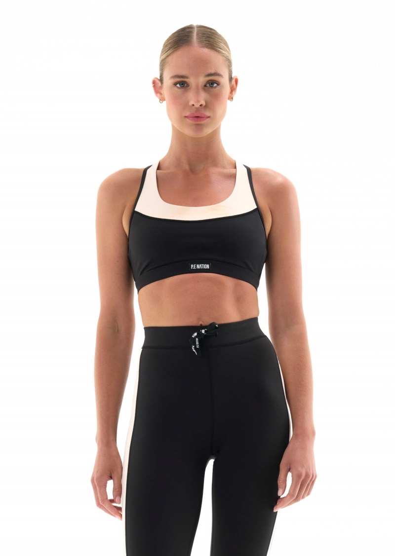 P.E Nation Defending Zone Sports Bra Black | SUOQCTP-17