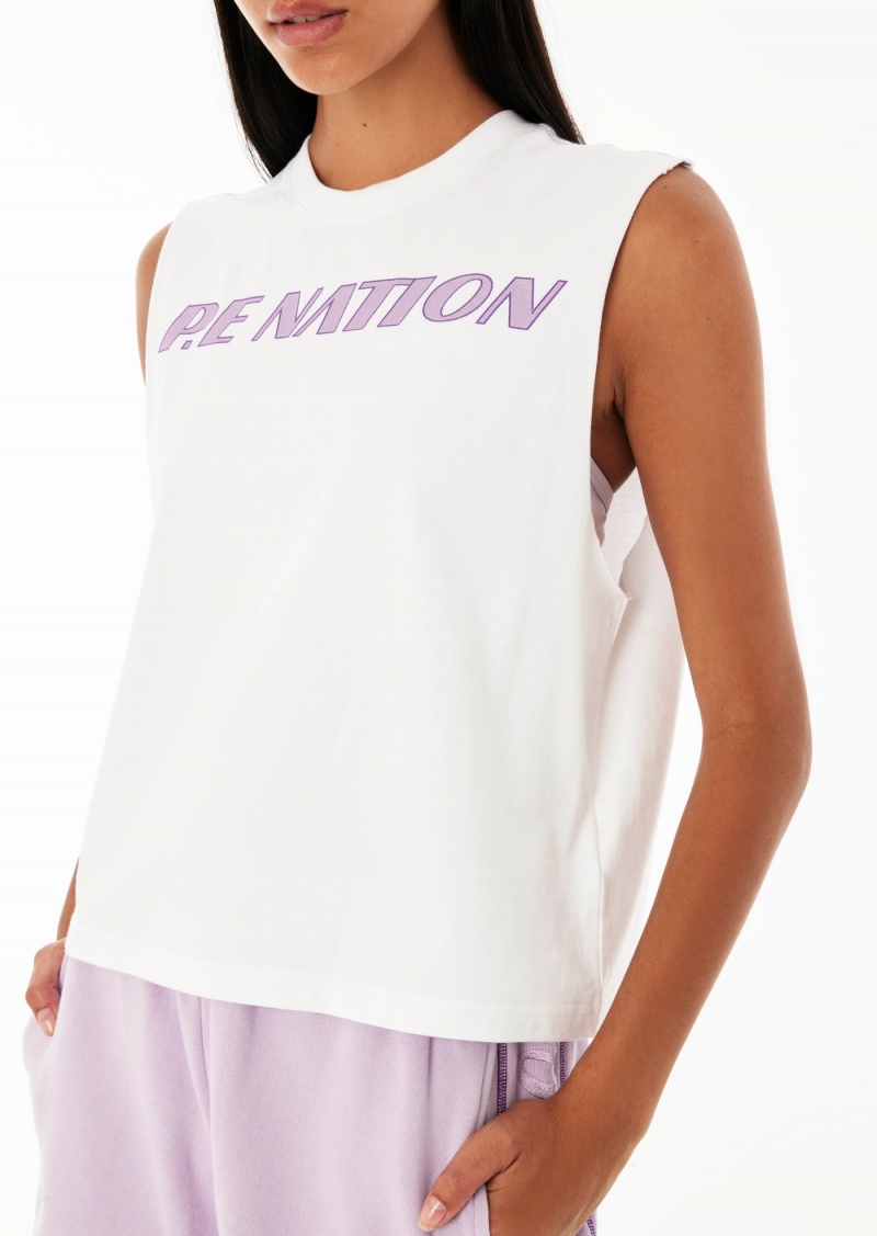 P.E Nation Double Jump Tank Optic White | OHNQTAF-06