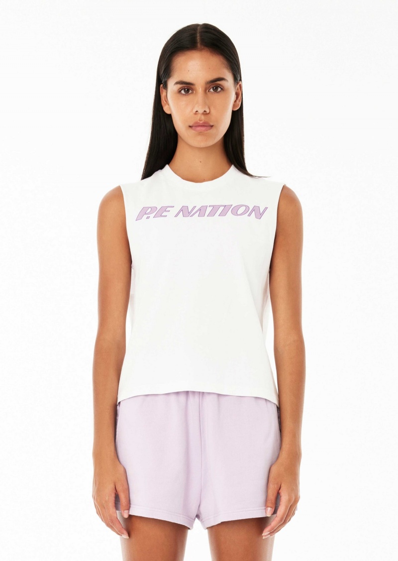 P.E Nation Double Jump Tank Optic White | OHNQTAF-06