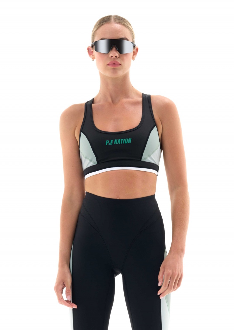 P.E Nation Entity Sports Bra Black | HTJEONU-95