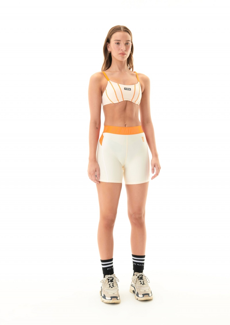 P.E Nation Fairway Bike Short Pearled Ivory | ATQNDSP-10