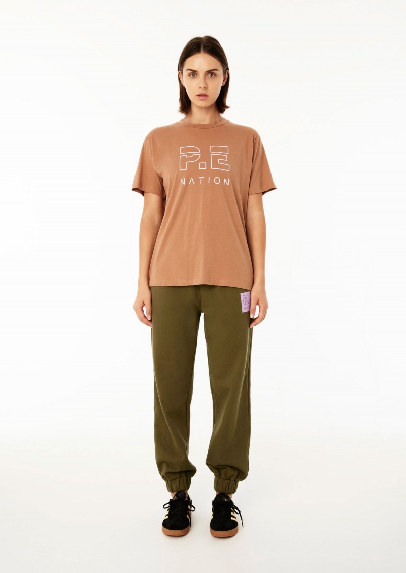 P.E Nation Heads Up Ss Tee Camel | YMLFCNJ-93