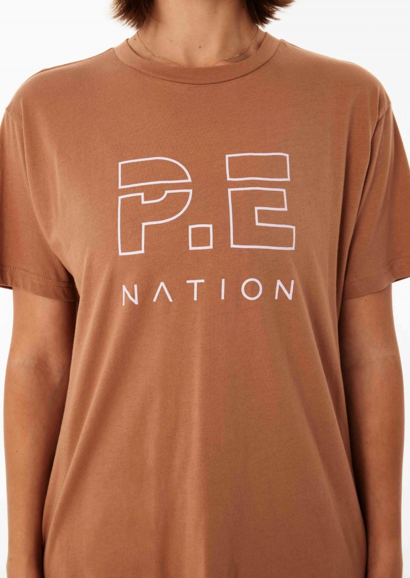 P.E Nation Heads Up Ss Tee Camel | YMLFCNJ-93