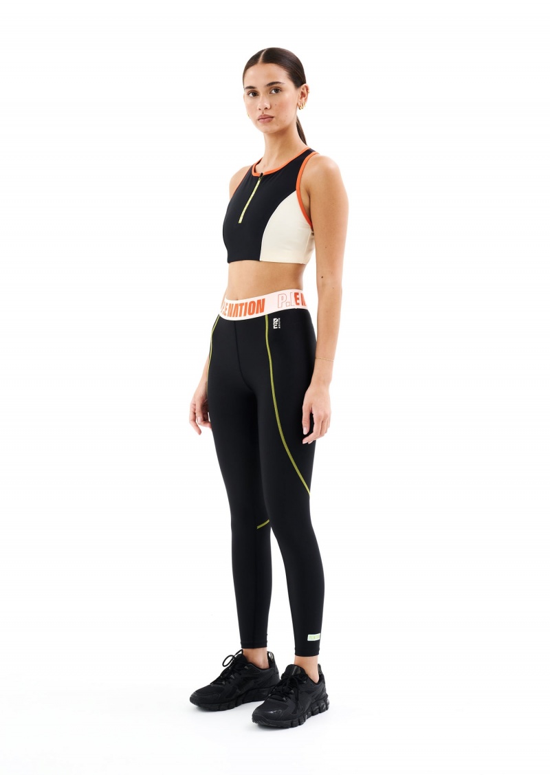 P.E Nation Lido Sports Bra Black | CNUSXPQ-17