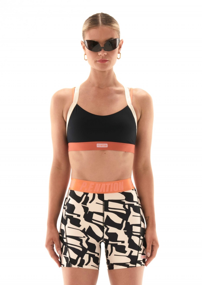 P.E Nation Oakmont Sports Bra Black | NVUXTQG-65