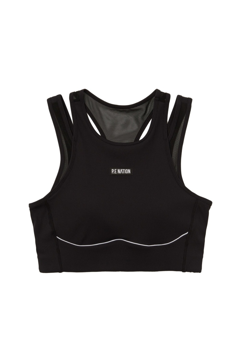 P.E Nation Phoenix Sports Bra Black | PEUJOBS-07