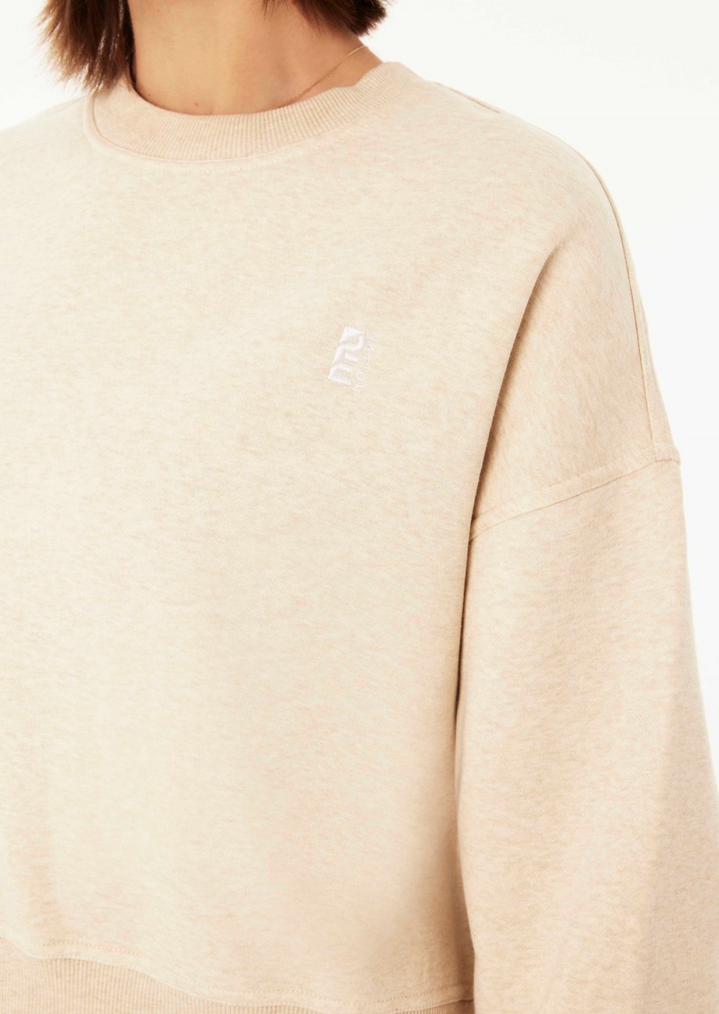 P.E Nation Recalibrate Sweat Oatmeal Marle | HFQLXGU-96