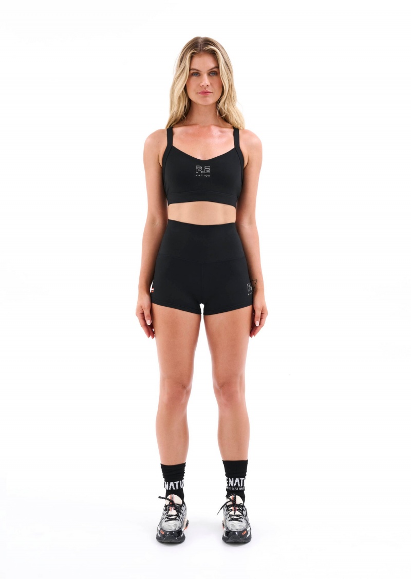 P.E Nation Recharge Sports Bra Black | XFOSDHR-03