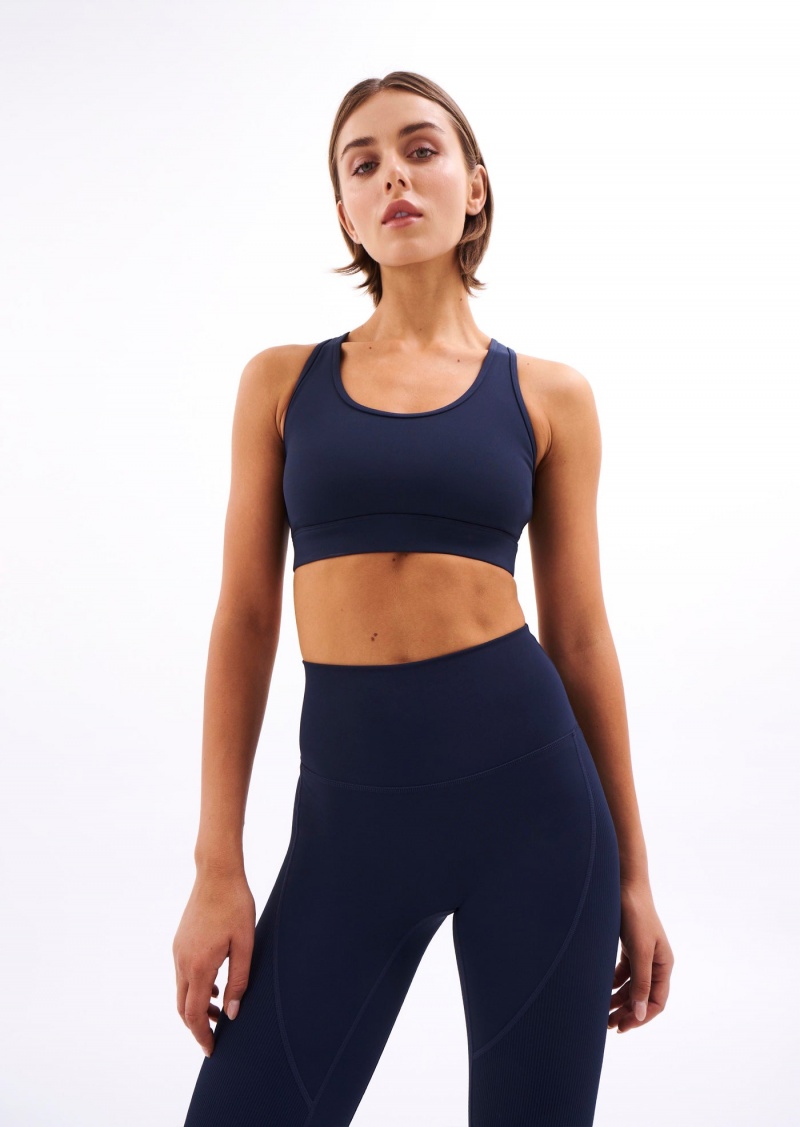 P.E Nation Rudimental Sports Bra Dark Navy | ITSXKVZ-57