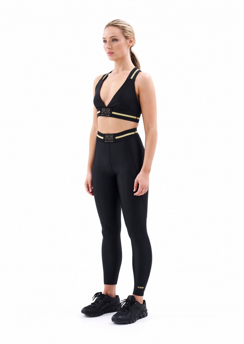 P.E Nation Runway Sports Bra Black | OSRQGIE-28