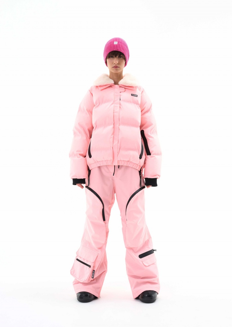 P.E Nation Saroma Snow Jacket Pastel Pink | GVFLDHU-26