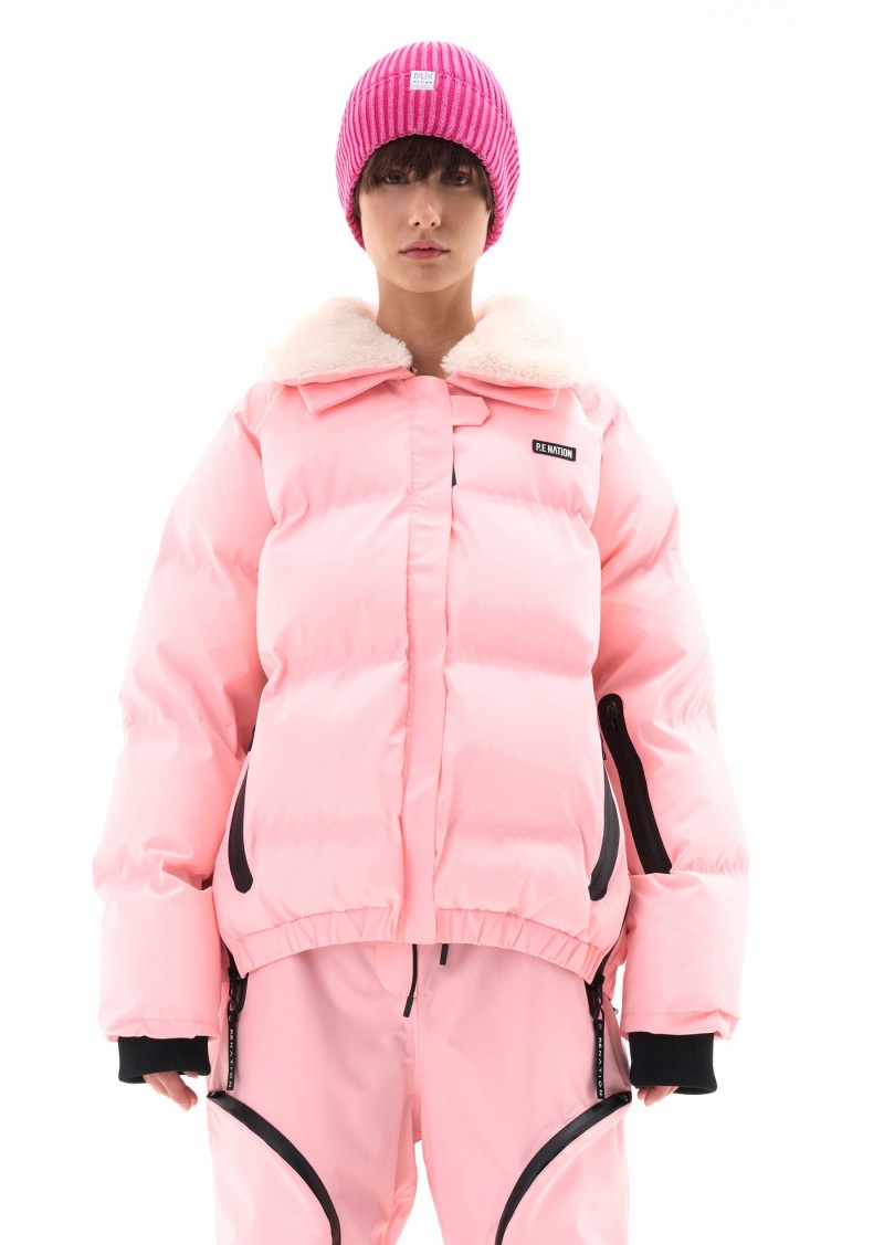 P.E Nation Saroma Snow Jacket Pastel Pink | GVFLDHU-26