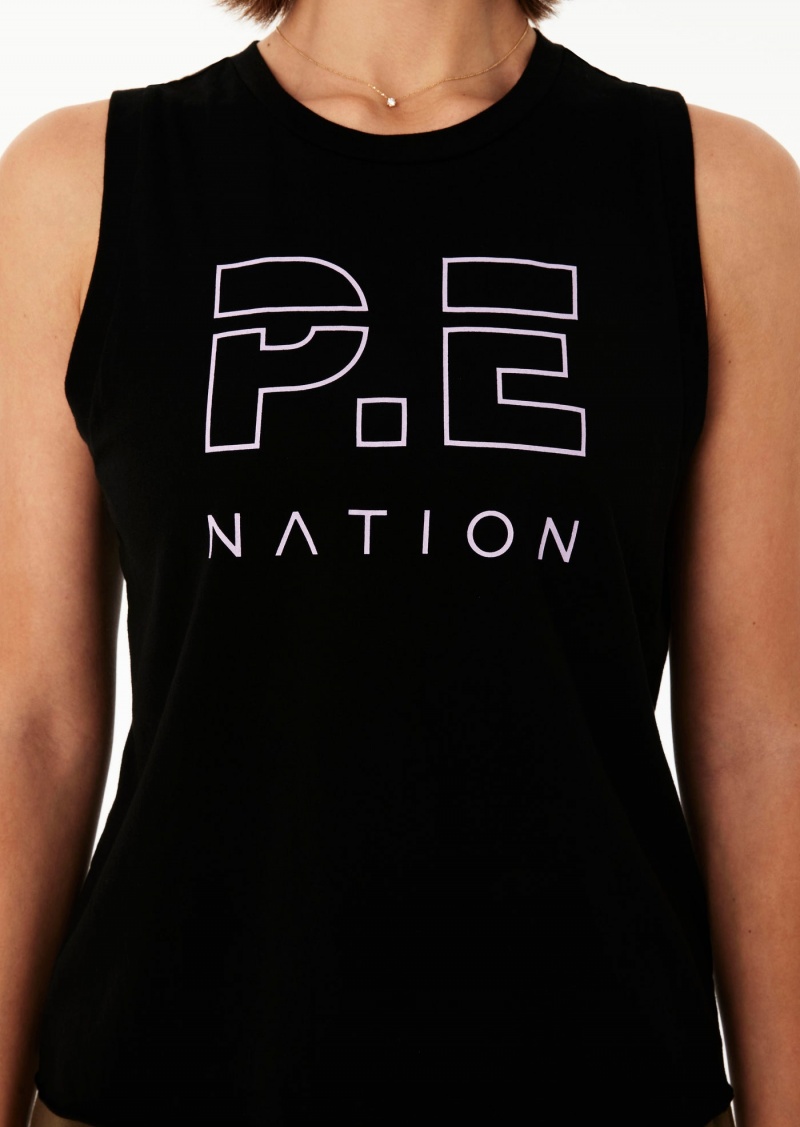 P.E Nation Shuffle Tank Black | VJOTGEY-56