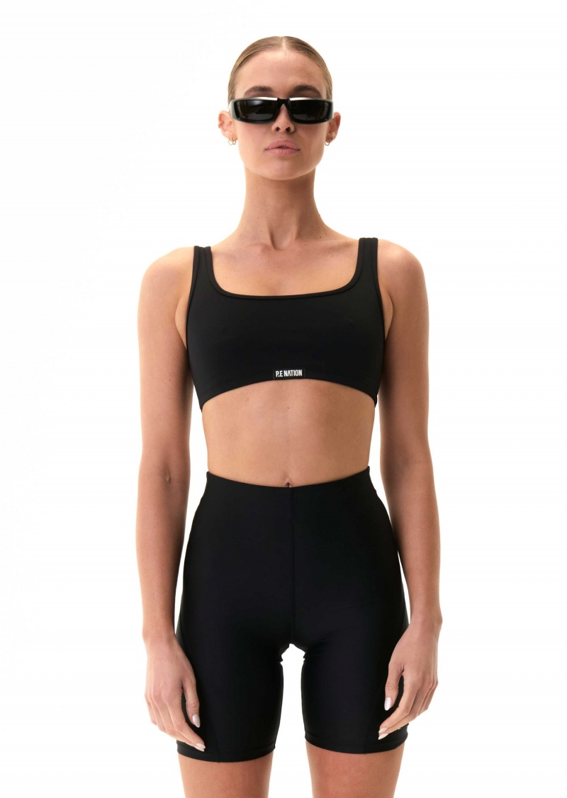 P.E Nation Title Game Sports Bra Black | ZSVHUOR-16