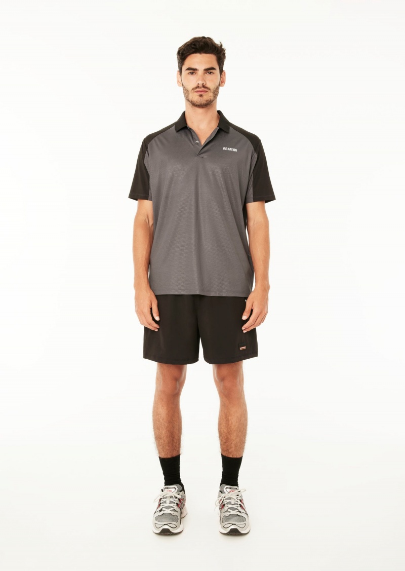 P.E Nation Title Triumph Polo Shirt Dark Shadow | CDHAMKQ-96